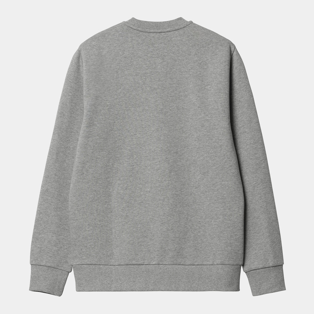 Carhartt felpa girocollo da uomo 1031242 00D grey heather-white