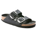 Birkenstock Arizona Big Buckle Nera Pelle Ingrassata Pianta Stretta